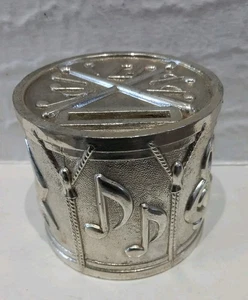 Highlands, versilberte Coin Bank Trommelform, 7,5 cm x 8,5 cm Vintage - Bild 1 von 8