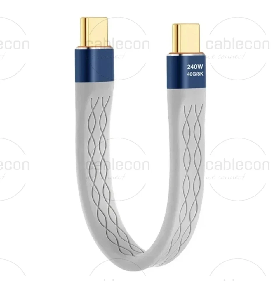 USB4 Kabel USB-C-C Ladekabel kurzes Datenkabel 240W Schnellladekabel 13cm kurz - Bild 1 von 4
