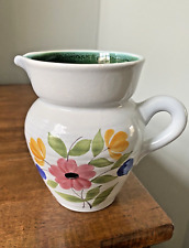 VINTAGE FRENCH floral white faience glazed pottery milk jug Desvres