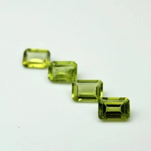 Piedra preciosa suelta calibrada de peridoto natural de corte facetado octágono de 5x7 mm a 6x8 mm - Imagen 1 de 6