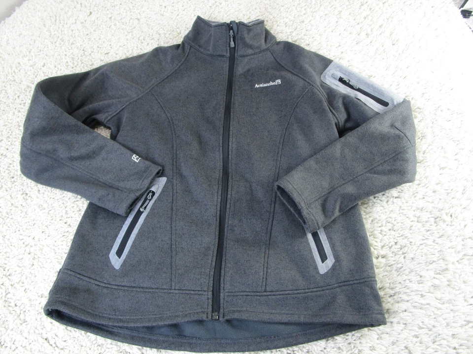 Avalanche Hombres Cremallera Completa Polar Térmica Suéter Chaqueta Gris Adulto Grande Foto 1 de 4