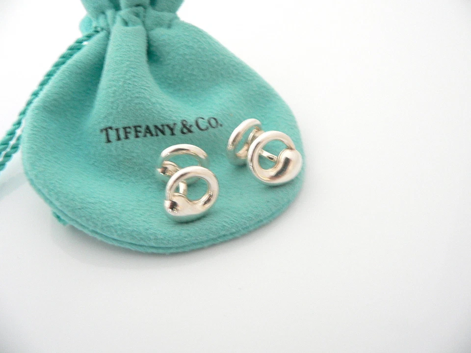 Gemelos Tiffany & Co Plata Peretti Círculo Eterno Gemelos Bolsa Regalo Amor Foto 1 de 1