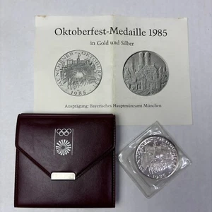 1985 Oktoberfest Rare Coin 20g Silver Round Medal 1000/1000 Proof Receipt - Picture 1 of 9
