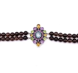 Brand New Nicky Butler 925 Silver Aqua Quartz Garnet Citrine Amethyst Bracelet - Picture 1 of 13