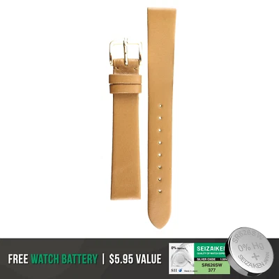 Correa de reloj de cuero HIRSCH Firenze - Hebilla de acero inoxidable + batería adicional Foto 1 de 4