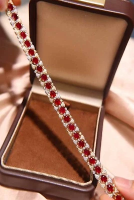 Brilliant full circle ruby ​​9.71 ct 18k solid gold diamond widening bracelet - Image 1 of 4