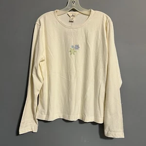 Woolrich Ecru Top Women's Sz S Long Sleeve Snowflake Pullover - Picture 1 of 7