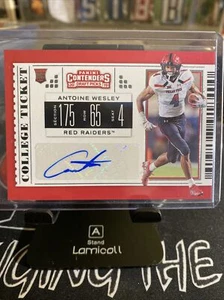 2019 CONTENDERS DRAFT ANTOINE WESLEY RC BIGLIETTO COLLEGE AUTO RAVENS - Foto 1 di 4