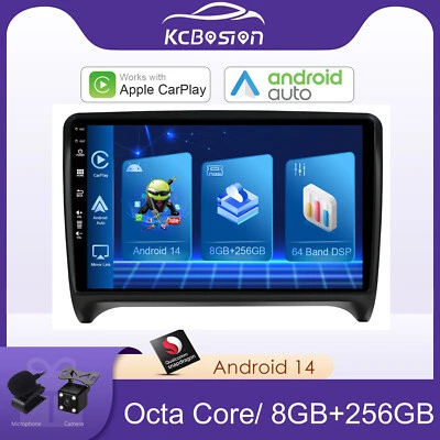 8G+256GB Andriod 14 Autoradio Per Audi TT MK2 8J 2006-12 Carplay GPS Navi DAB+BT - Immagine 1 di 4