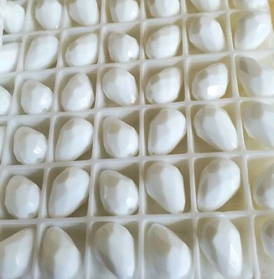 Cuentas de lágrima vintage Swarovski 5500 12x8 mm, blanco tiza (6 piezas) Foto 1 de 3