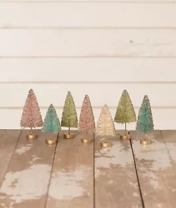 Bethany Lowe - Christmas - Pretty Pastel Mini Bottle Brush Tree Box Set - LC1606 - Picture 1 of 2