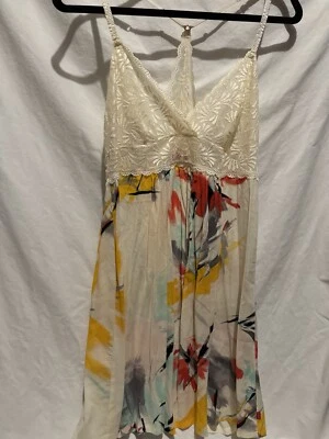 Josie Natori Slip Nightie Slip Dress Lightweight Modal Eyelet Lace Med - Image 1 of 4