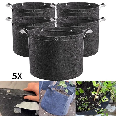 5/10xPflanzsäcke Mit Henkeln Pflanztasche Grow Plant Bags Pflanzbehälter 12-100L - Bild 1 von 4