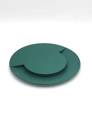 VINTAGE CHEESE & CRACKER SERVING TRAY TUPPERWARE ROUND   GREEN#3306 - Image 1 of 4