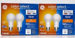 GE Color Select LED Light Bulbs, 40 Watt 4 Pk, Soft White or Daylight, A19. - Picture 1 of 11