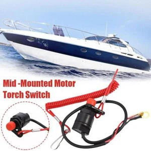 Outboard Engine Cord Kill Stop Safety Lanyard Tether Shutdown Pull Cord Switch - Picture 1 of 14
