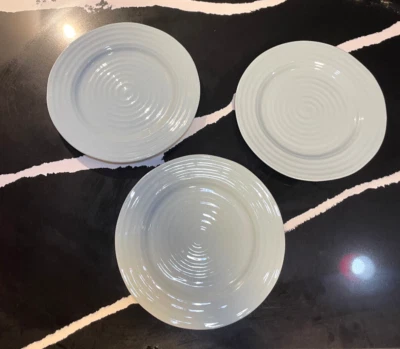3 Portmeirion Sophie Conran Porcelain Dessert/Salad/Bread Plates 8" Celadon - Image 1 of 4