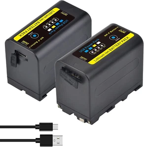 Tectra 2-Pack NP-F750 Batteries for Sony NP-F970/F770/F550 & LED Video Lights - Picture 1 of 12