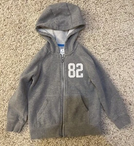 Carter's Toddler Boys Hoodie Fleece Zip-Up Kids Sweatshirt Gary Size 5 - Picture 1 of 4