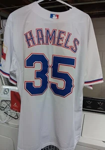COLE HAMELS TEXAS RANGERS MLB AUTHENTIC MAJESTIC #35 WHITE JERSEY SZ LARGE - Picture 1 of 2