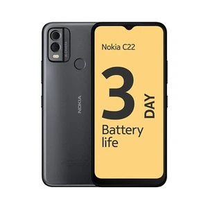 Nokia C22 Charcoal Black 64GB Dual Sim 4G LTE Unlock Android Smartphone TA-1533 - Afbeelding 1 van 5