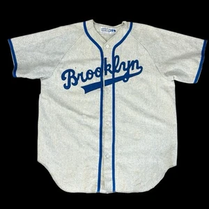 Camiseta deportiva de béisbol de franela de lana de colección de los Brooklyn Dodgers Cosby réplica talla L cosida - Imagen 1 de 21
