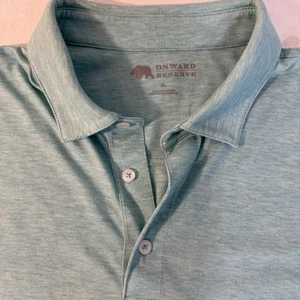 Onward Reserve Polo Shirt Mens XL Aqua Light Blue Performance Short Sleeve Golf - Picture 1 of 15