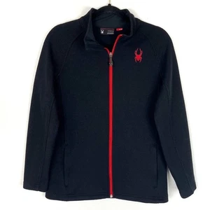 SPYDER Youth Boys Fleece Jacket Black with Red Accents Size XL18 - Picture 1 of 8