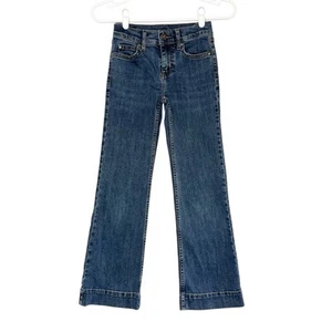 Wrangler Girls Flare Jeans 10 Slim Cowgirl Western Denim Adjustable Waist Rodeo - Picture 1 of 8