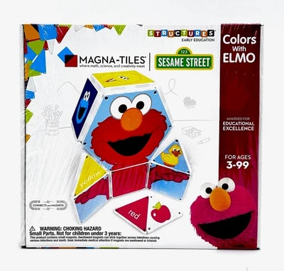 NEW SEALED Magna-Tiles Sesame Street Colors Elmo 17pcs Structures Education - Image 1 of 4