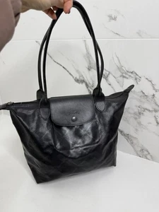 RARE Limited Edition Longchamp Maroquinerie Small Short Handles Black Monogram - Picture 1 of 14
