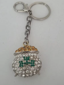 KEYCHAIN, POT OF GOLD (KILLARNEY CRYSTAL) - Picture 1 of 3