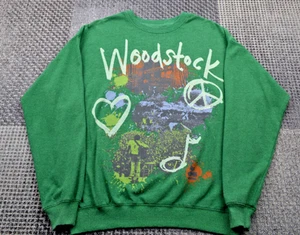 Woodstock 1969 Music Festival Peace Love Green Sweatshirt Adult- Small - Picture 1 of 12