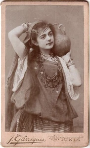 Cdv.Tunisie.Tunisia.Angèle Bidal, porteuse d'eau.Photo Citrate.J.Garrigues Tunis - Bild 1 von 2