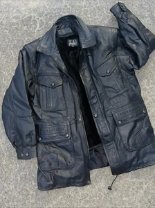 DUNHILL Classis Pig Skin Leather Zip Out Fleece Lined Jacket Coat XXXL ❤️blt11j - Picture 1 of 13