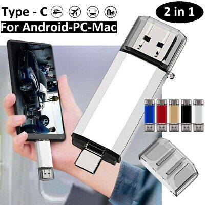 TYPE-C OTG 2 In 1 USB Memory Photo Stick Flash Pen Drive Android/Samsung/PC/Mac • 10.99£