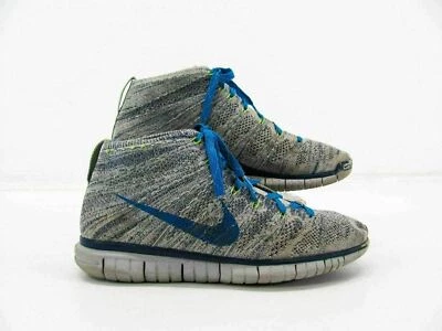 Nike Men Shoe Flyknit Chukka Size 8M Gray Blue Athletic Sneaker Pre Owned qp - Image 1 of 4