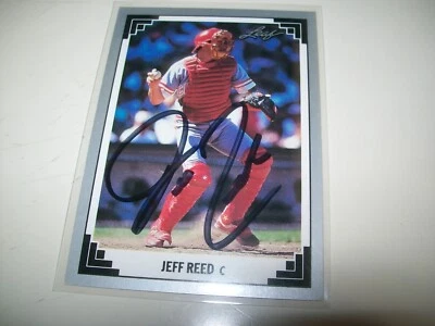 1991 LEAF JEFF REED AUTOGRAPH SIGNED AUTO #102 CINCINNATI REDS - Image 1 of 2