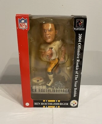 Ben Roethlisberger Steelers 2004 Ofensivo Novato del Año Blanco Bobblehead • Nuevo en caja Foto 1 de 4