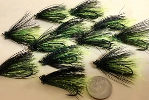 1 DOZEN STEELHEAD CADDIS FLIES - CHARTREUSE .#6 HOOK. UMPQUA. TROUT. FLY FISH - Picture 1 of 4
