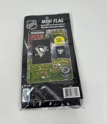 Mini Bandera NHL Pittsburgh Penguins - Bandera de Jardín o Ventana 15" x 10.5" NUEVA Foto 1 de 4
