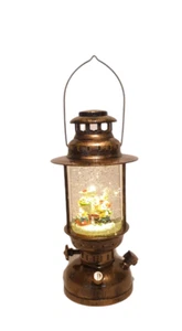 Lanterna Acqua LED Natale Babbo Natale Glitter Decorazione Natalizia Lampada Bronzo 1875-1A - Foto 1 di 5