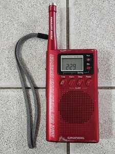 GRUNDIG Mini 300 AM/FM/SW Portable Shortwave Handheld Radio - Red WORKS L@@K! - Picture 1 of 10