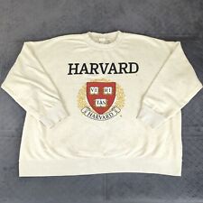 Harvard Crimson Sweatshirt H&M Long Sleeve Cream Adult Medium Oversized Crew Nec