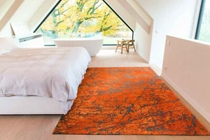 9219 NEBULA ORANGE Mad Men Stellar collection High Quality Abstract Modern Rugs - Picture 1 of 8