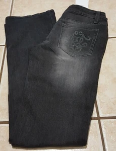 Jessica Simpson Ambition 2019 Black Stretch Denim Rhinestone Bootcut Jeans, 27R - Picture 1 of 10