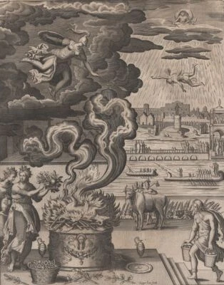 Mythologie La naissance de Minerve Antoine Caron Gravure originale Jaspar Isaac - Photo 1/2