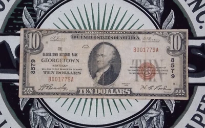 1929 $10 NB Kentucky National Currency *GEORGETOWN* KY Ch#8579 B001779A ECC&C - Image 1 of 4