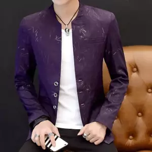 Chaqueta Blazer Para Hombre Estampado Club Fiesta Baile de graduación Un Pecho Formal Calce Ajustado - Imagen 1 de 28