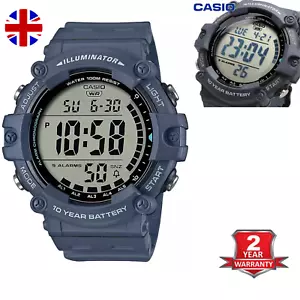 New Casio AE-1500WH-2A Blue Resin Quartz Digital Black Dial World Time LCD Watch - Picture 1 of 6